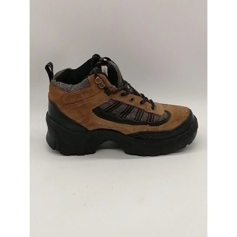 Wrangler Shoes Mens Work Boot Brown Leather Lace Up Steel Toe Slip Resistant 5.5